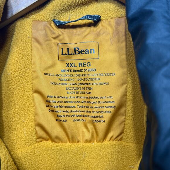 L.L.Bean Vest Black Gold Downtek Quilted Puffer Jacket Outdoors Hunting XXL $99 - Picture 7 of 8